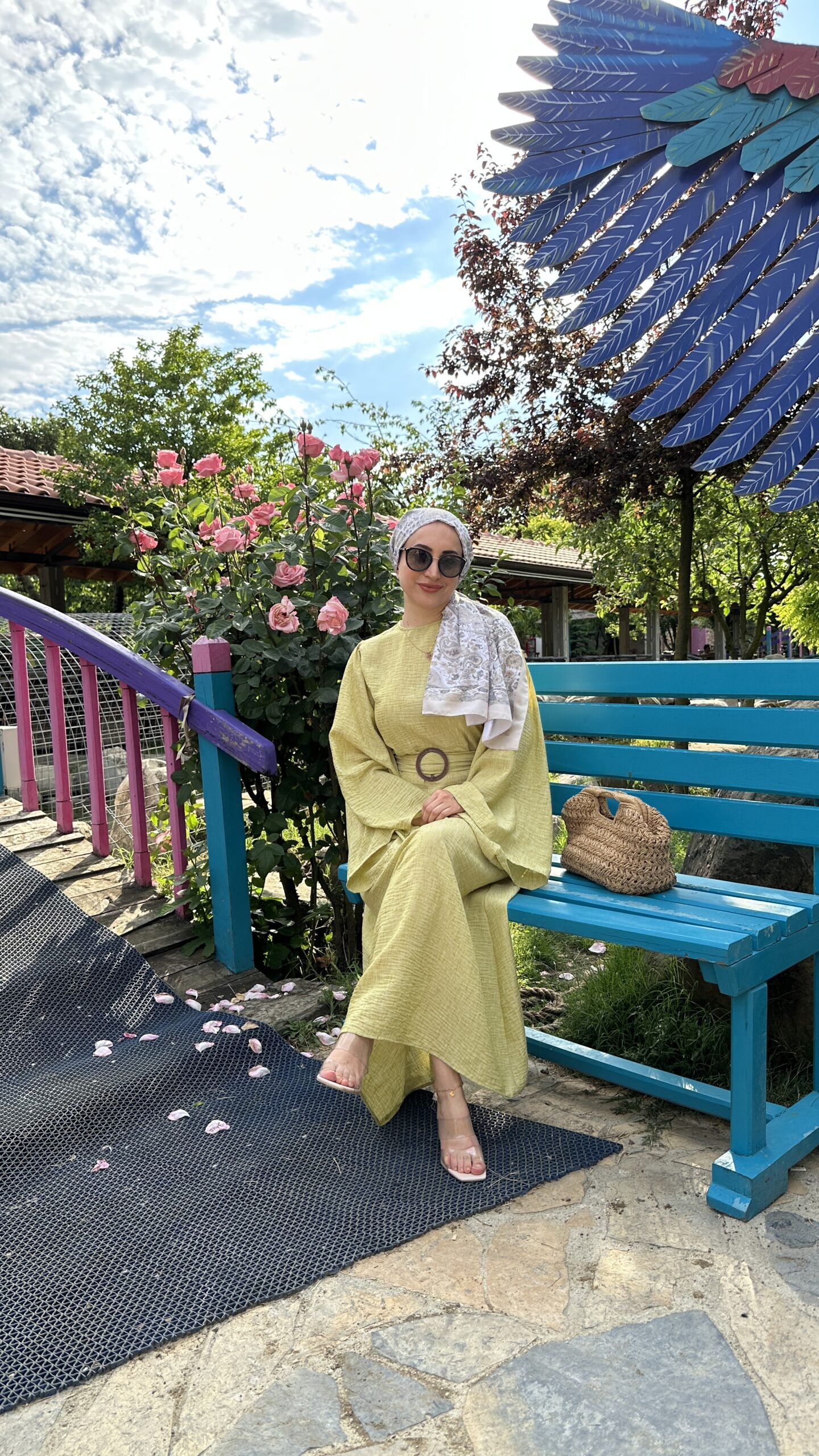 Liva Keten Elbise- Sari - Görsel 3