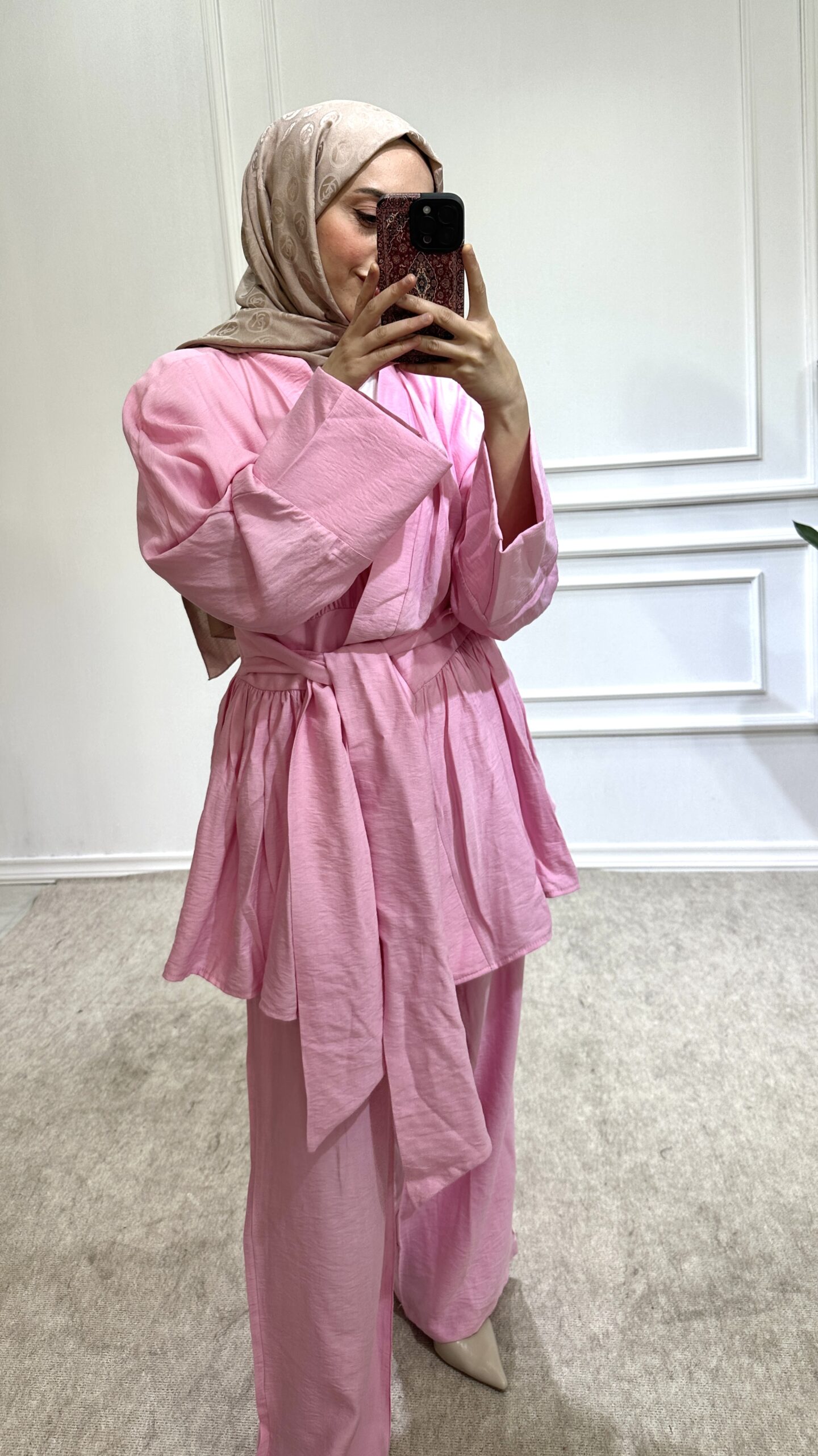 Lora baglamali ikili takim - pembe - Görsel 2